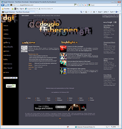 Dayglo Fishermen Homepage, August 2008 - February 2010